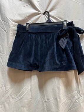 Abercrombie & Fitch Navy Velvet Tie-Detail Drop Waist A-Line skirt.  NWT